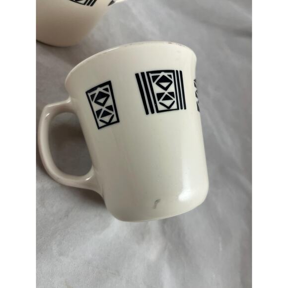Corelle Corning Tribal Spirit Cups Mugs Set of 4  Aztec Design Mid Century - Picture 8 of 9